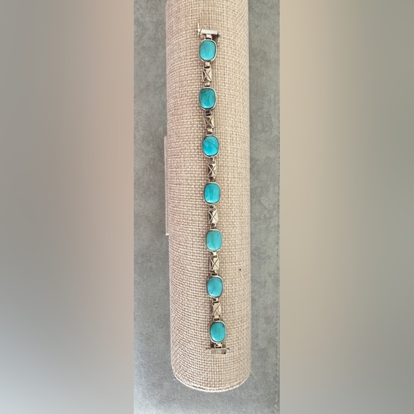 Sterling Silver Turquoise & Pink Thulite Reversible Bracelet by Jay King - Picture 5 of 15